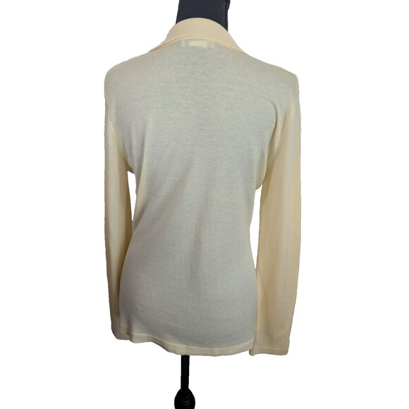 Babe Didrikson Vintage Womens Sweater 100% Cashmere Yellow Preppy Golf Medium - Picture 2 of 11